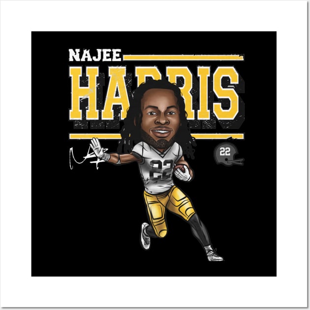 Najee Harris Pittsburgh Cartoon Wall Art by Buya_Hamkac